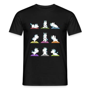 Yoga Einhorn Meditation Yogi Namaste Geschenk - Männer T-Shirt - Schwarz - Vorne - AI Model Male 178 light (178cm)