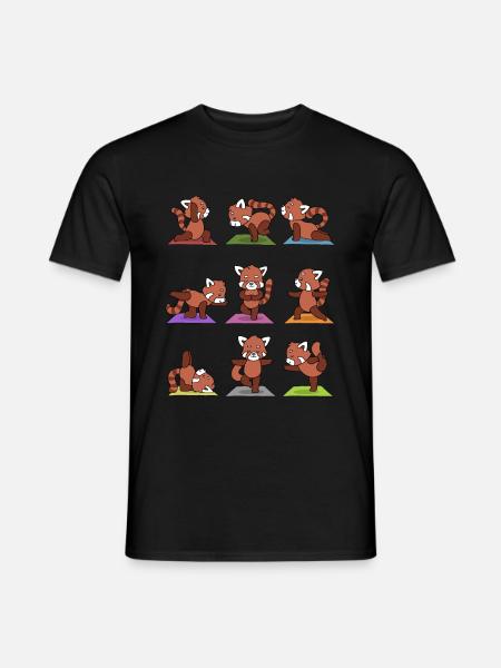 Yoga Roter Panda Meditation Yogi Namaste Geschenk - Männer T-Shirt - Schwarz
