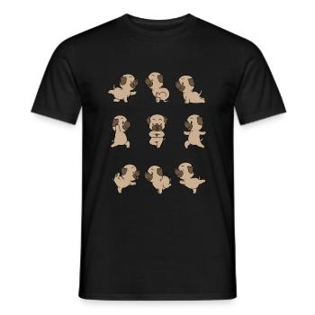 Cadeau de méditation Yoga Pug Yogi Namaste - T-shirt homme - noir - Devant - AI Model Male 178 light (178cm)