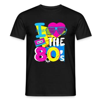 Ich liebe die 80er - 80s Retro Musik Geschenk - Männer T-Shirt - Schwarz - Vorne - AI Model Male 178 light (178cm)