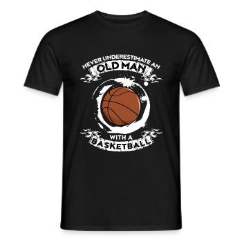Never underestimate an old man with basketball - Men's T-Shirt - black - Front - AI Model Male 178 light (178cm)