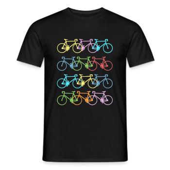 Vélo vélo de route vélo de montagne vélo cadeau - T-shirt homme - noir - Devant - AI Model Male 178 light (178cm)