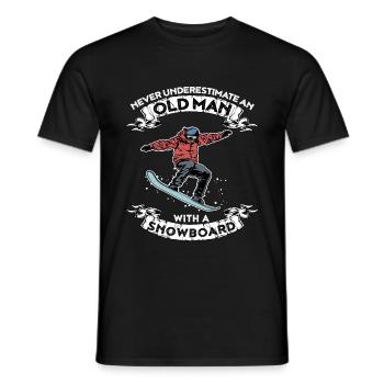 Ne jamais sous-estimer un vieil homme avec un snowboard - T-shirt homme - noir - Devant - AI Model Male 178 light (178cm)