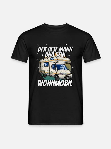 Der Alte Mann Und Sein Wohnmobil Camping Camper - Männer T-Shirt - Schwarz