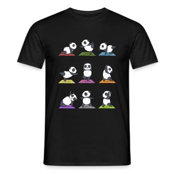 Yoga Panda - Männer T-Shirt - Schwarz - Vorne - AI Model Male 178 light (178cm)