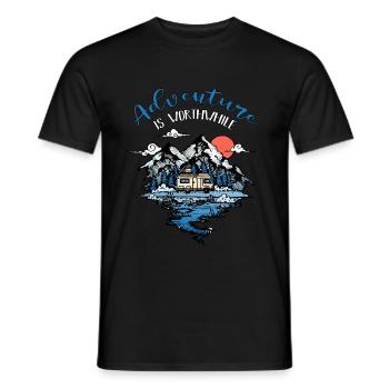 Abenteuer Wohnmobil Camping Reise Van Camper - T-shirt homme - noir - Devant - AI Model Male 178 light (178cm)