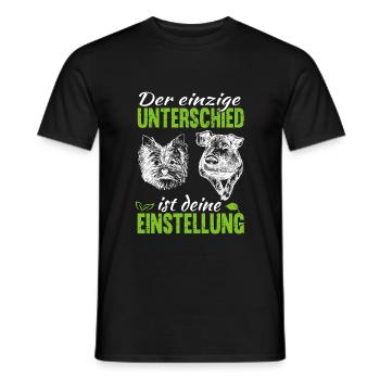 Kein Unterschied Vegan Vegetarisch Anti Fleisch - Männer T-Shirt - Schwarz - Vorne - AI Model Male 178 light (178cm)