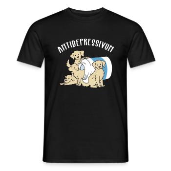 Chiens Drôle Chien Antidépresseur Cadeau - T-shirt homme - noir - Devant - AI Model Male 178 light (178cm)