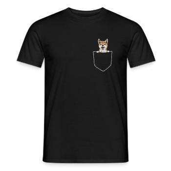 Shiba Inu in Brusttasche Shiba Inu Lustig Geschenk - Männer T-Shirt - Schwarz - Vorne - AI Model Male 178 light (178cm)