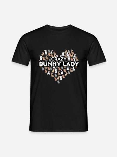 Crazy Rabbit Lady Funny Rabbit Gift - Men's T-Shirt - black