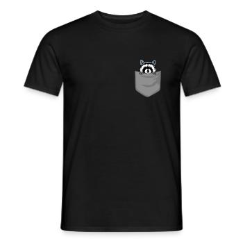 Waschbär in Brusttasche Bär in Tasche Geschenk - Männer T-Shirt - Schwarz - Vorne - AI Model Male 178 light (178cm)