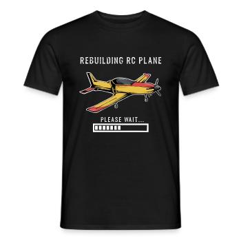 Rebuilding RC Plane Please Wait Plane Funny - T-shirt homme - noir - Devant - AI Model Male 178 light (178cm)