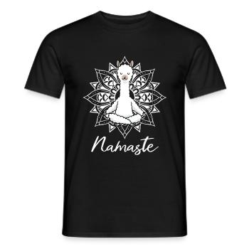 Cadeau Yogi Namaste de méditation de yoga d'alpaga - T-shirt homme - noir - Devant - AI Model Male 178 light (178cm)