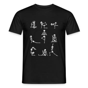 Yoga squelette cadeau de yoga drôle de Halloween - T-shirt homme - noir - Devant - AI Model Male 178 light (178cm)