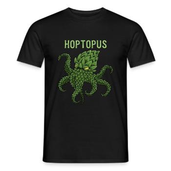 Hoptopus Funny octopus hops beer gift - Men's T-Shirt - black - Front - AI Model Male 178 light (178cm)