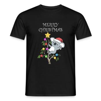 Koala Christmas Funny Christmas Gift - T-shirt homme - noir - Devant - AI Model Male 178 light (178cm)