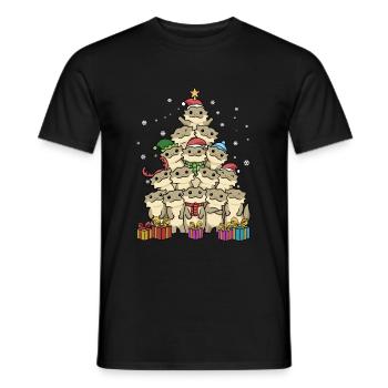 Cadeau de Noël drôle Noël dragon barbu - T-shirt homme - noir - Devant - AI Model Male 178 light (178cm)