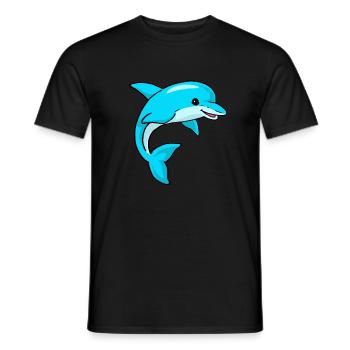 dolphin - Men's T-Shirt - black - Front - AI Model Male 178 light (178cm)