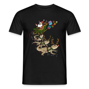 Noël dragon barbu - T-shirt homme - noir - Devant - AI Model Male 178 light (178cm)