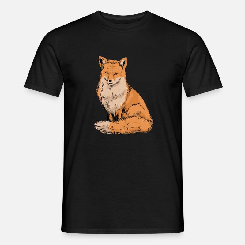 Fuchs - Männer T-Shirt - Schwarz
