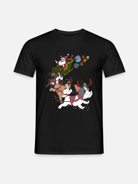 Fransk bulldog jul - Mænd T-shirt - sort