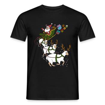 Moutons noël - T-shirt homme - noir - Devant - AI Model Male 178 light (178cm)