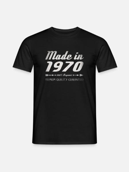 Made In 1970 Prezent urodzinowy 52 Years Retro - T-shirt męski - czarny