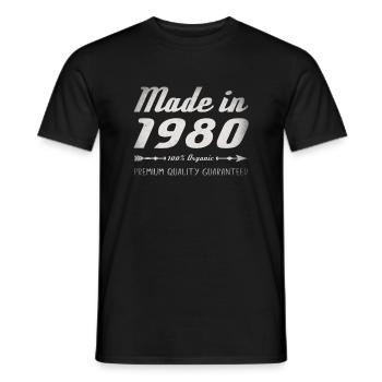 Made In 1980 Birthday Gift 42 Years Retro - Men's T-Shirt - black - Front - AI Model Male 178 light (178cm)