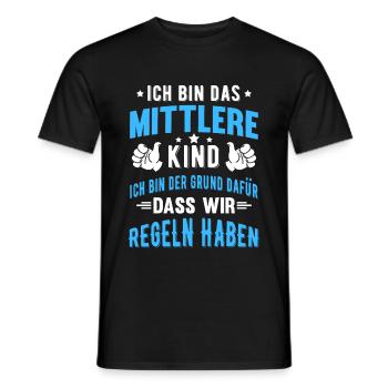Ich bin das mittlere Kind Grund für Regeln Bruder - Männer T-Shirt - Schwarz - Vorne - AI Model Male 178 light (178cm)