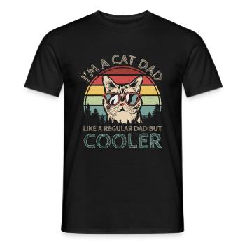 Cadeau drôle de papa de chat de chat de papa de chat - T-shirt homme - noir - Devant - AI Model Male 178 light (178cm)