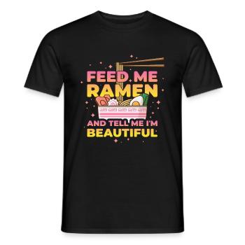 Feed Me Ramen Lustig Geschenk - Männer T-Shirt - Schwarz - Vorne - AI Model Male 178 light (178cm)