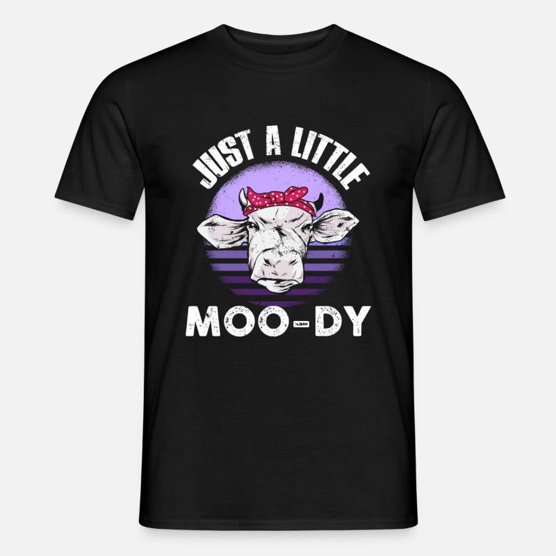 Kuh Kühe Bauer Lustig Geschenk - Männer T-Shirt - Schwarz