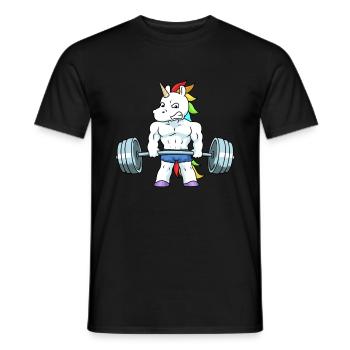 Weightlifting Unicorn Funny Gift - Men's T-Shirt - black - Front - AI Model Male 178 light (178cm)