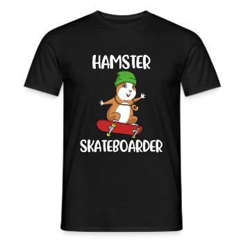 Hamster Skateboard Skateboard Geschenk - Männer T-Shirt - Schwarz - Vorne - AI Model Male 178 light (178cm)