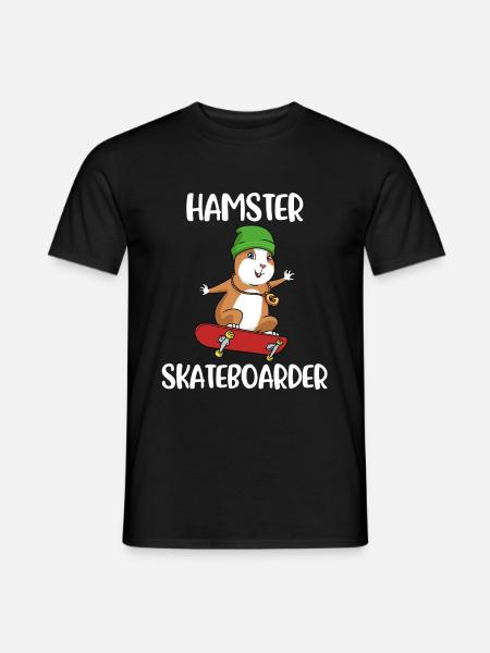 Hamster skateboard skateboard cadeau - T-shirt homme - noir