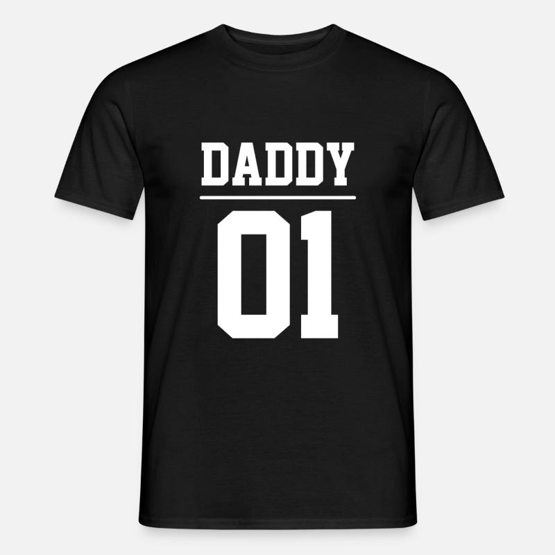 Daddy 01 Papa Nummer 1 Dad Vater Team Geschenk - Männer T-Shirt - Schwarz