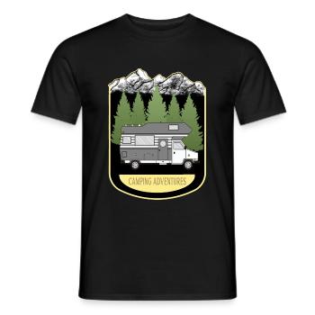 Camping Aventure Camping Camping - T-shirt homme - noir - Devant - AI Model Male 178 light (178cm)