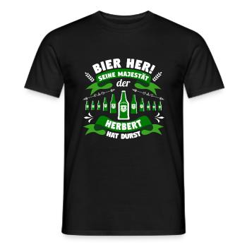 Herbert - Bier her! Majestät Herbert hat Durst! - Männer T-Shirt - Schwarz - Vorne - AI Model Male 178 light (178cm)