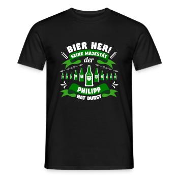 Philipp - Bier her! Majestät Philipp hat Durst! - Männer T-Shirt - Schwarz - Vorne - AI Model Male 178 light (178cm)