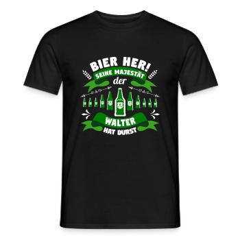 Walter - Bier her! Majestät Walter hat Durst - Männer T-Shirt - Schwarz - Vorne - AI Model Male 178 light (178cm)