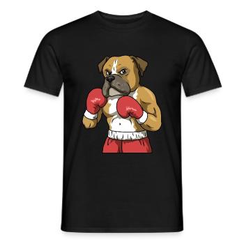 Boxer Dog Boxing Boxer Dog Gift - Men's T-Shirt - black - Front - AI Model Male 178 light (178cm)