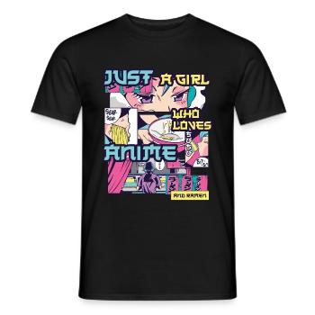 Anime And Ramen Anime Geschenk - Männer T-Shirt - Schwarz - Vorne - AI Model Male 178 light (178cm)