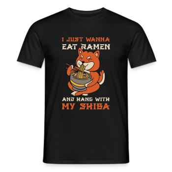 Shiba Inu Ramen Bowl Shiba Inu Cadeau - T-shirt homme - noir - Devant - AI Model Male 178 light (178cm)