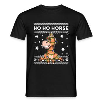 Cheval Ugly Christmas Sweater Cadeau - T-shirt homme - noir - Devant - AI Model Male 178 light (178cm)