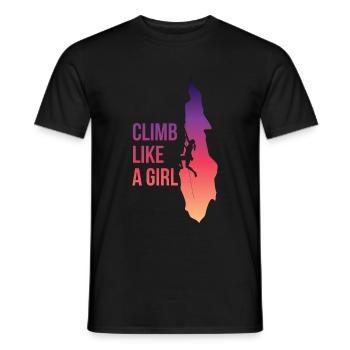 Climb Like A Girl Climbing Gift - Men's T-Shirt - black - Front - AI Model Male 178 light (178cm)