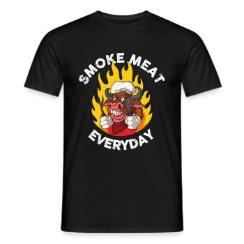 Smoke Meat Everyday BBQ Gift - Men's T-Shirt - black - Front - AI Model Male 178 light (178cm)