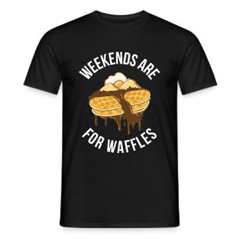 Weekends Are For Waffles Waffle Gift - Men's T-Shirt - black - Front - AI Model Male 178 light (178cm)