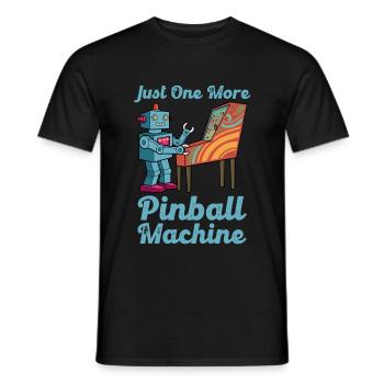 Just One More Pinball Retro Spiele Geschenk - Männer T-Shirt - Schwarz - Vorne - AI Model Male 178 light (178cm)