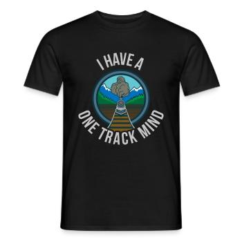 I Have A One Track Mind Train Zug Geschenk - Männer T-Shirt - Schwarz - Vorne - AI Model Male 178 light (178cm)