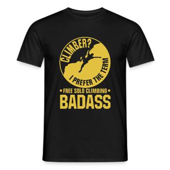 Free Solo Climbing - Men's T-Shirt - black - Front - AI Model Male 178 light (178cm)